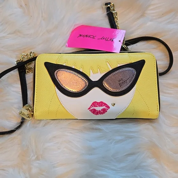 💋NEW Betsey Johnson Cat-eye lady Face Purse Clutch - Picture 3 of 13